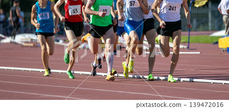 Group athletes running middle distance Group athletes running middle distance 139472016