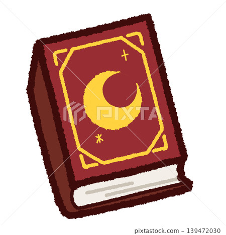 一本魔法書的簡單插圖(紅色) 一本魔法書的簡單插圖(紅色) 139472030