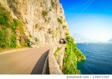 winding road on Garda lake 139472307