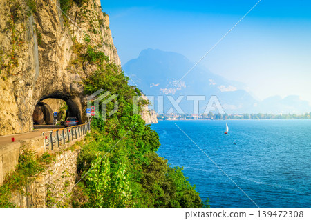 winding road on Garda lake 139472308