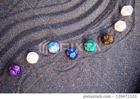 Zodiac horoscope with divination dice Zodiac horoscope with divination dice 139472320