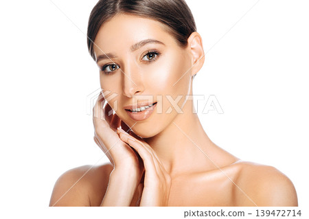 Beautiful Woman Face Portrait Beauty Skin. Natural beauty face with lift skin Beautiful Woman Face Portrait Beauty Skin. Natural beauty face with lift skin 139472714