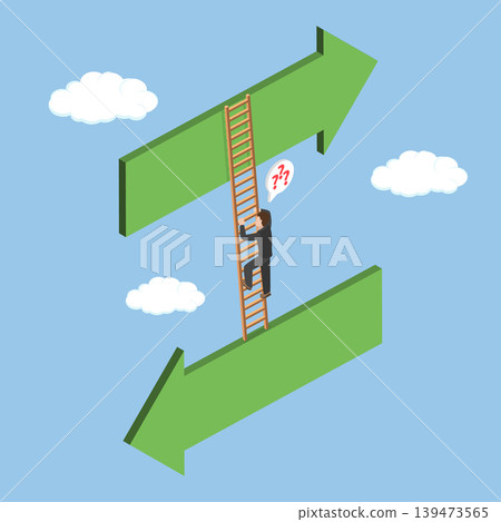 3D Isometric Flat Vector Illustration of Business Transition, Choosing A New And Improved Opportunity 3D Isometric Flat Vector Illustration of Business Transition, Choosing A New And Improved Opportunity 139473565