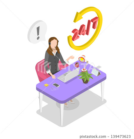 3D Isometric Flat Vector Illustration of Quality Service Client Feedback, Business Satisfaction Support. Item 2 139473623