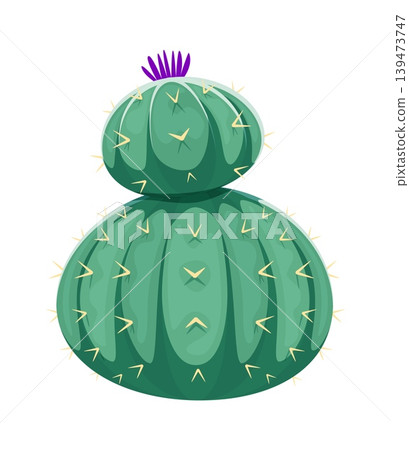 Cacti succulent, cactus font cartoon number 8 eight. Mexican succulent typography numeral symbol, prickly cacti font vector figure. Cactus typeface number or desert plant leaf type digit 139473747