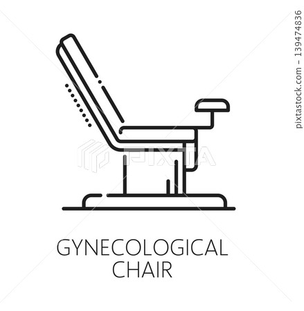 Gynecological chair gynecology medicine line icon or label. Gynecology practice thin line icon, urinary healthcare outline vector sign. Reproductive health medicine lineart symbol or pictogram Gynecological chair gynecology medicine line icon or label. Gynecology practice thin line icon, urinary healthcare outline vector sign. Reproductive health medicine lineart symbol or pictogram 139474836