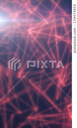 Pink neon polygon network lines on deep blue gradient background, futuristic tech connection mesh Pink neon polygon network lines on deep blue gradient background, futuristic tech connection mesh 139474958