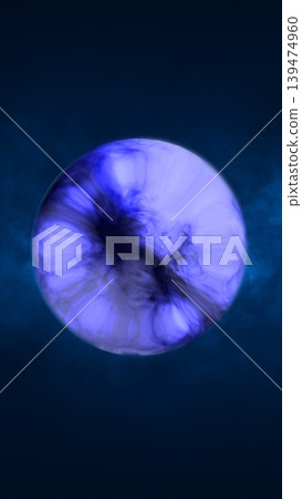 Blue abstract planet-like orb with smoky vortex textures and pink highlight in deep space tones Blue abstract planet-like orb with smoky vortex textures and pink highlight in deep space tones 139474960