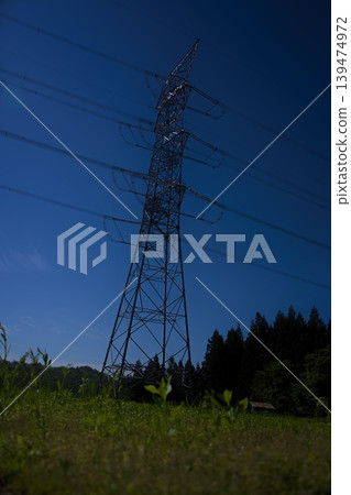 power lines on the mountain 139474972