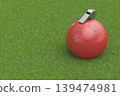 Football and metal referee whistle 139474981