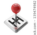 Retro sports car gear shifter 139474982