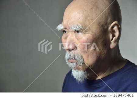 留著鬍子的老人的表情 留著鬍子的老人的表情 139475401