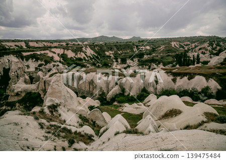 Baglidere White Love Valley in Cappadocia Turkey, landscape of mountains Baglidere White Love Valley in Cappadocia Turkey, landscape of mountains 139475484