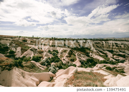 Baglidere White Love Valley in Cappadocia Turkey, landscape of mountains Baglidere White Love Valley in Cappadocia Turkey, landscape of mountains 139475491