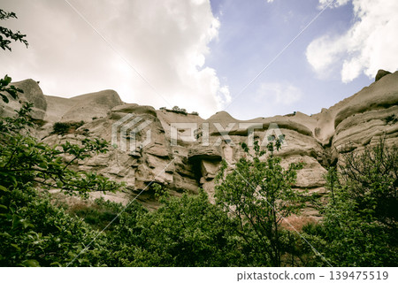 Baglidere White Love Valley in Cappadocia Turkey, landscape of mountains Baglidere White Love Valley in Cappadocia Turkey, landscape of mountains 139475519