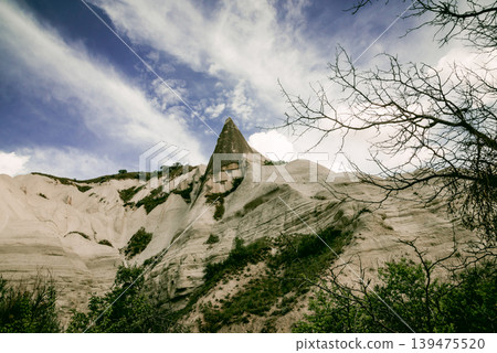 Baglidere White Love Valley in Cappadocia Turkey, landscape of mountains Baglidere White Love Valley in Cappadocia Turkey, landscape of mountains 139475520