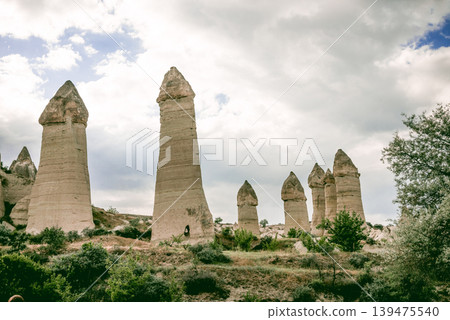 Baglidere White Love Valley in Cappadocia Turkey, landscape of mountains Baglidere White Love Valley in Cappadocia Turkey, landscape of mountains 139475540