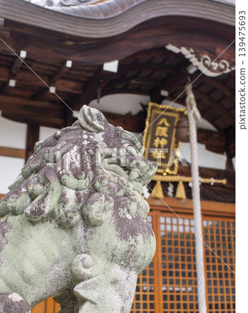 神社守護獅雕像的特寫鏡頭 139475693