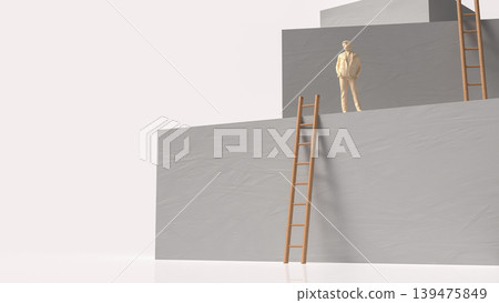 Ambitious Steps Toward Success 3d render. 139475849