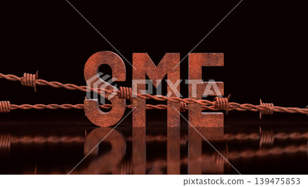 Small Business Barriers and Challenges 3d render. Small Business Barriers and Challenges 3d render. 139475853