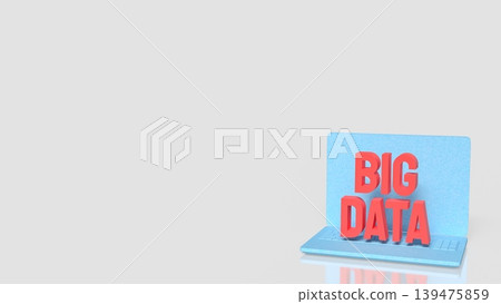 Digital Big Data Laptop Concept 3d render. Digital Big Data Laptop Concept 3d render. 139475859