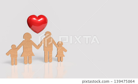 Loving Family Protection Concept 3d render. Loving Family Protection Concept 3d render. 139475864