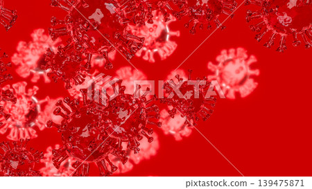 Red Virus Cells Medical Background 3d render. 139475871