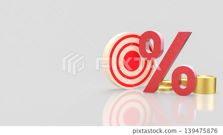 Percentage Financial Target Concept 3d render. Percentage Financial Target Concept 3d render. 139475876