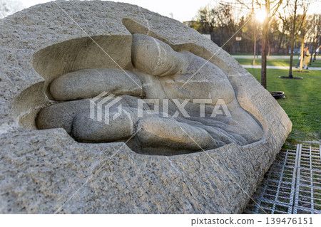 Stone Sculpture on Hagia Sophia Square at UCU Campus in Lviv Stone Sculpture on Hagia Sophia Square at UCU Campus in Lviv 139476151