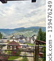 View of Bukovel Mountain Resort with Traditional Houses and Solar Panels 139476249