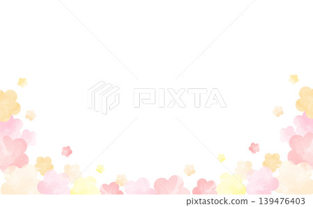 Cute watercolor-style floral frame in spring colors Cute watercolor-style floral frame in spring colors 139476403