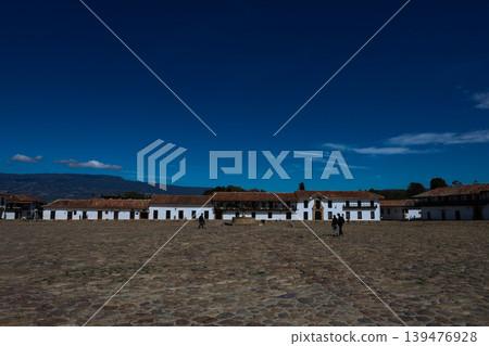 Main square of the historical Villa de Leyva city built in 1572 and located on the Boyaca department in Colombia Main square of the historical Villa de Leyva city built in 1572 and located on the Boyaca department in Colombia 139476928