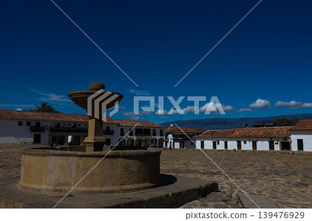 Main square of the historical Villa de Leyva city built in 1572 and located on the Boyaca department in Colombia Main square of the historical Villa de Leyva city built in 1572 and located on the Boyaca department in Colombia 139476929