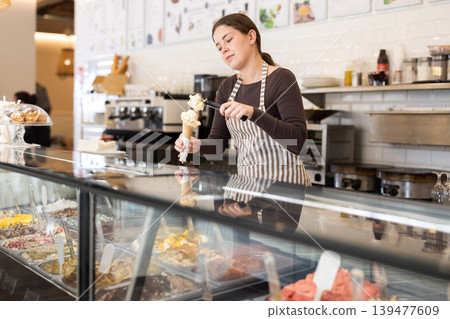 Girl ice cream vendor Girl ice cream vendor 139477609