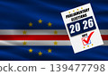 Cape Verde parliamentary elections with flag in the background. Ballot on a Cape Verdean flag, concept 139477798