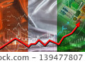 Ivorian economic growth on financial graph. Ivory Coast financial growth on market graph 139477807
