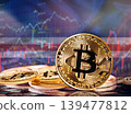 Bitcoin with Cape Verdean flag in the background. Investors in cryptocurrency and Blockchain Technology in Cape Verde, Concept 139477812