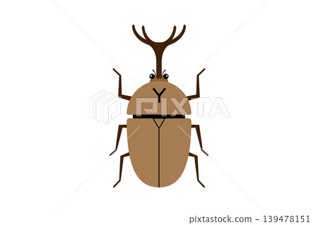 Illustration of a male rhinoceros beetle Illustration of a male rhinoceros beetle 139478151