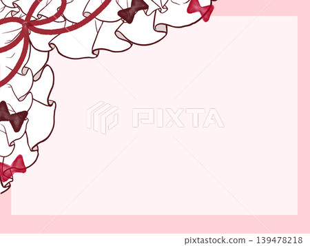 Card illustration with ribbons and frills 139478218