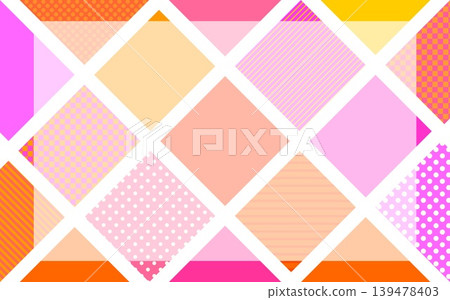 Geometric patterns, frames, squares, dots, stripes, grids, pink, orange Geometric patterns, frames, squares, dots, stripes, grids, pink, orange 139478403