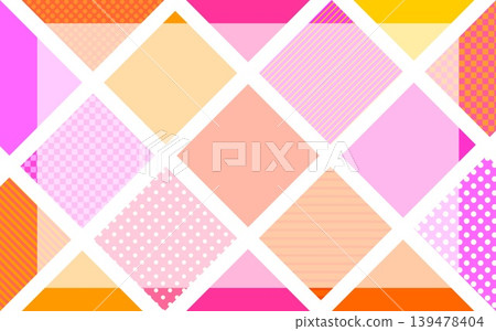 Geometric patterns, frames, squares, dots, stripes, grids, pink, orange Geometric patterns, frames, squares, dots, stripes, grids, pink, orange 139478404