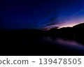 Nara Nunome Dam regains its beautiful scenery: Beautiful blue hour sky and lingering light on the mountainside ③ 139478505