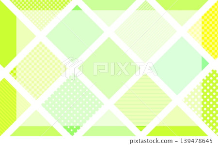 Geometric patterns, frames, squares, dots, stripes, grid patterns, green, yellow Geometric patterns, frames, squares, dots, stripes, grid patterns, green, yellow 139478645