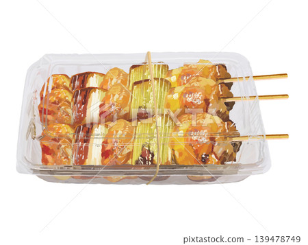 Yakitori (chicken and green onion) pack closed Yakitori (chicken and green onion) pack closed 139478749