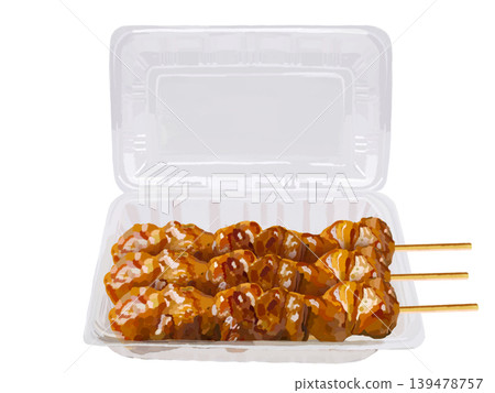 Opened Yakitori (with sauce) pack 139478757