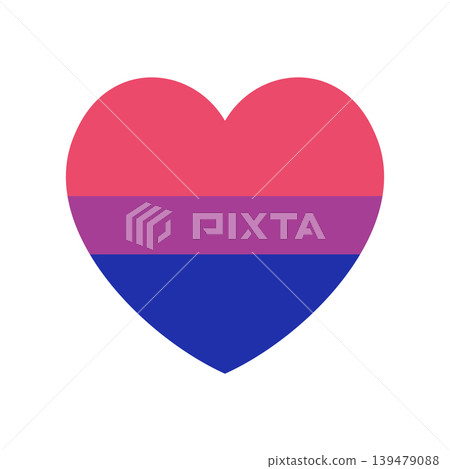 Bisexual flag sticker, icon in heart shape. Bisexuality symbol movement lgbt heart button, badge. Design element of sexual minorities. Bisexual flag sticker, icon in heart shape. Bisexuality symbol movement lgbt heart button, badge. Design element of sexual minorities. 139479088