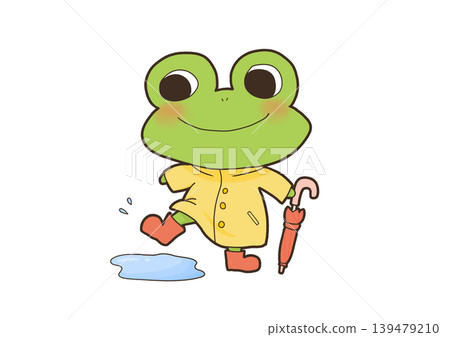 A frog playing in a puddle 139479210