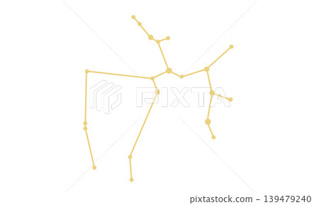 射手座星座線條示意圖(金色) 射手座星座線條示意圖(金色) 139479240