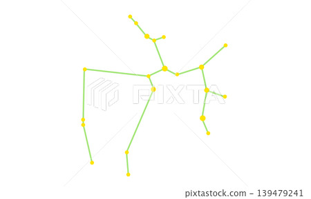 射手座星座線的彩色插圖 射手座星座線的彩色插圖 139479241