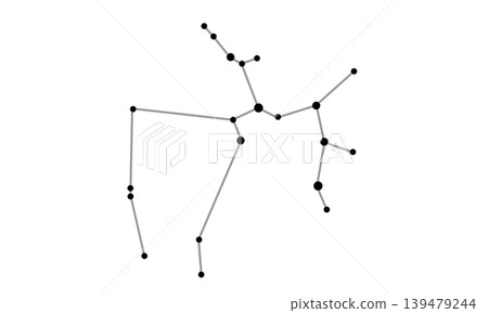 Monochrome illustration of the constellation lines of Sagittarius Monochrome illustration of the constellation lines of Sagittarius 139479244